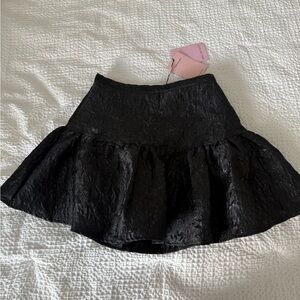 Avec Les Filles Black Textured Skater Skirt